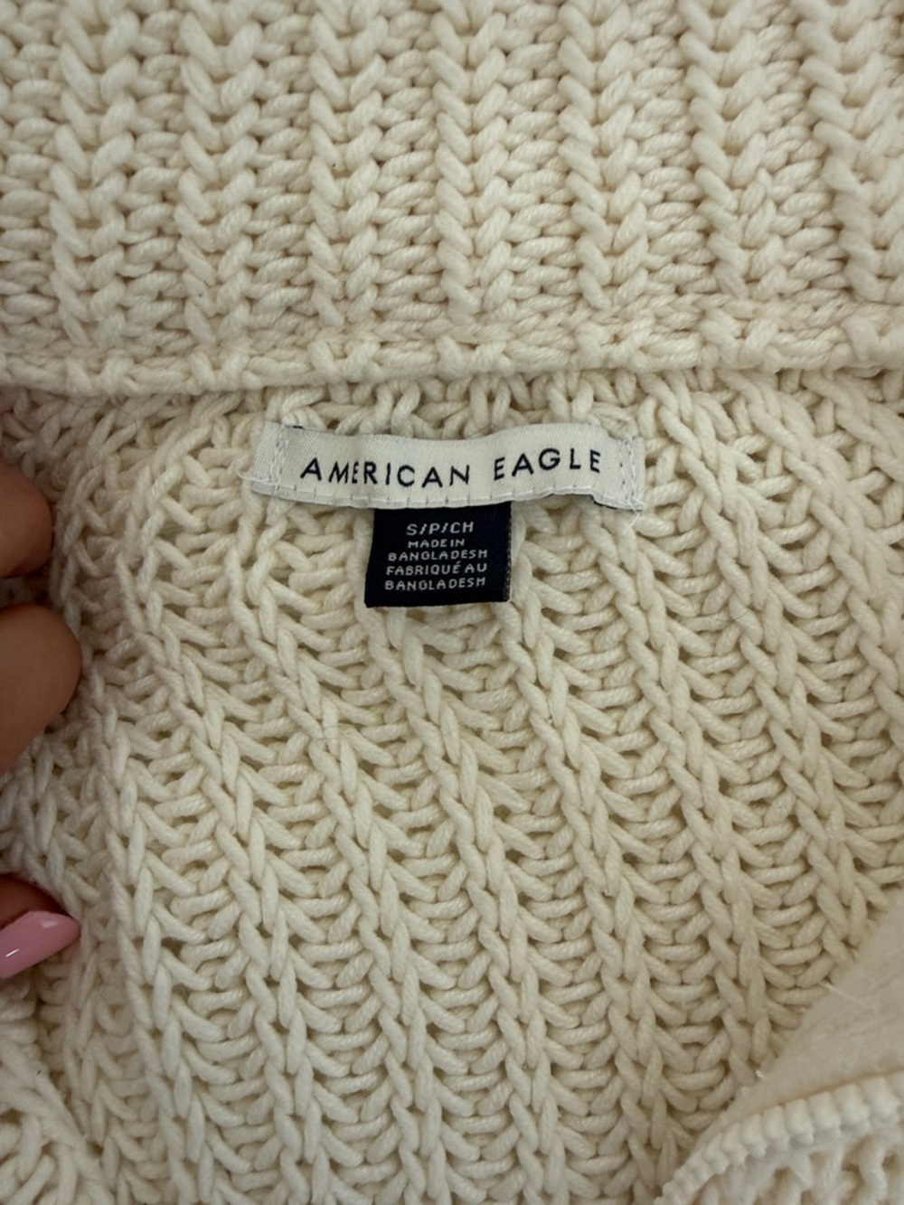 American Eagle Chunky Knit Half-Zip Sweater – Women’s Size Small - Picture 2 of 9